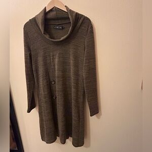 Neesha Cowl Neck Midi Dress or Long Tunic Top - Long Sleeved - Large